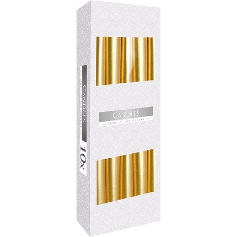 Bispol Tapered Metallic Candles 245/23 Mm - Gold