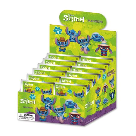 STITCH - Series 9 - 3D Foam Magnets in blind bags (Display 12 Pcs)