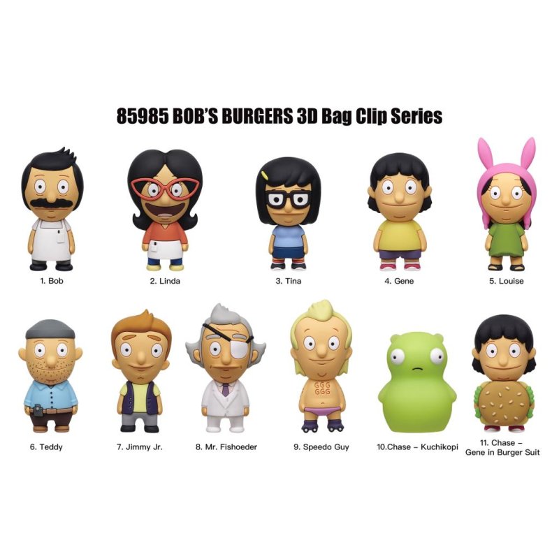 BOB'S BURGERS - Series 1 - 3D Foam Bag Clip (Display 24 Pcs)