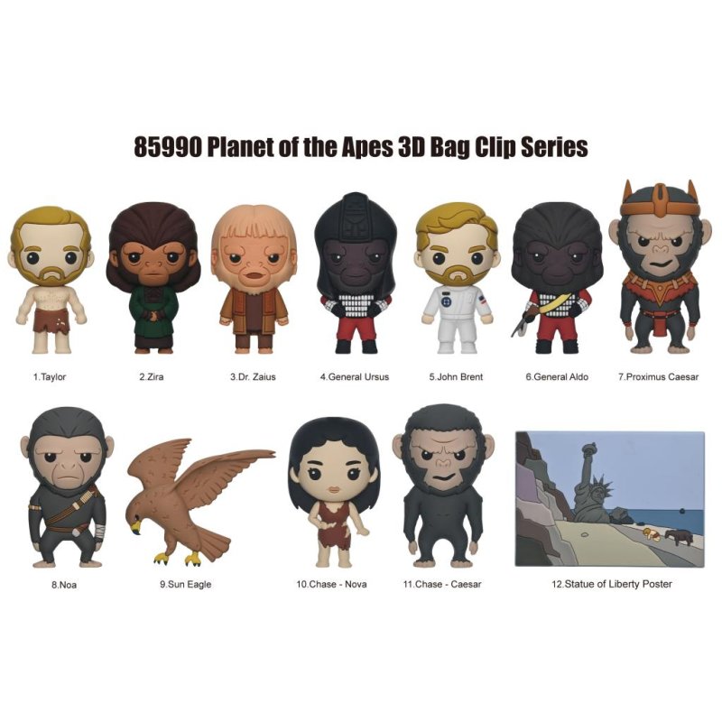 LA PLANETE DES SINGES - Series 1 - 3D Foam Bag Clip (Display 24 Pcs)