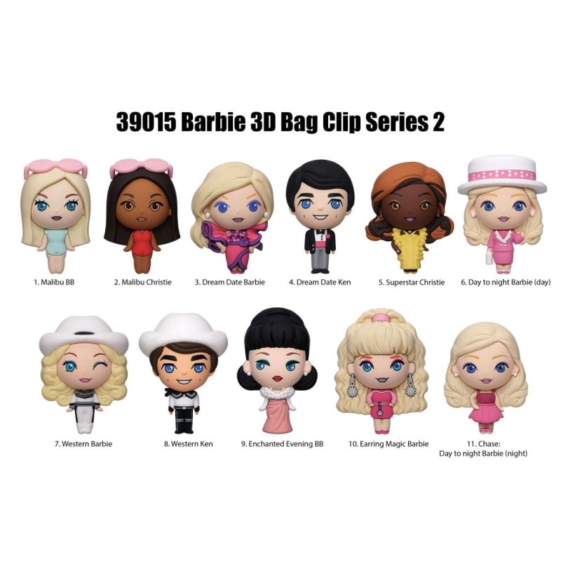 BARBIE - Series 2 - 3D Foam Bag Clip (Display 24 Pcs)