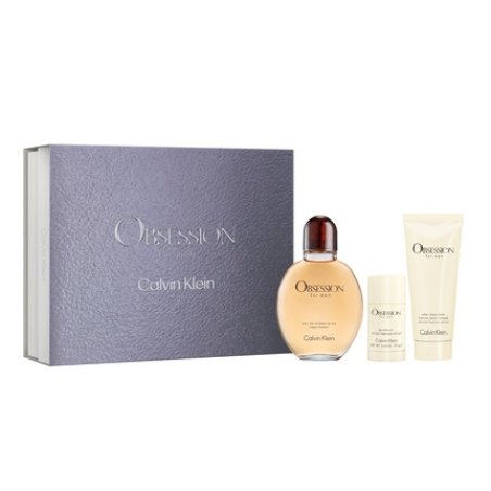 Calvin Klein Obsession For Men Gift Set - Eau De Toilette Spray 125ml, After Shave Balm 100ml, Stick Deodorant 75ml