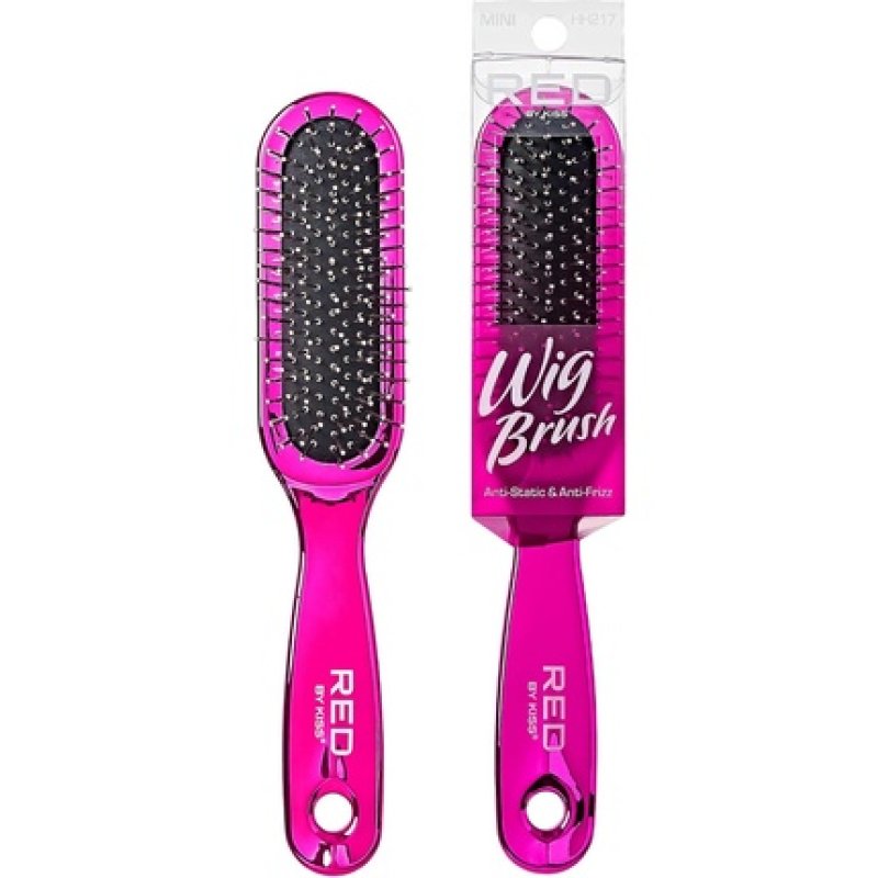 Red By Kiss Antistatic & Antifrizz Wig Brush with Stainless Steel Knot-Free