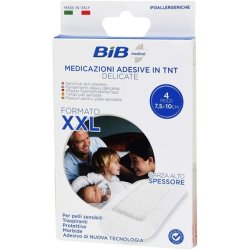 Bib Bib Plasters 10X7.5cm XXL TNT Delicate Skin 4 Pieces Skin Medicament 500g