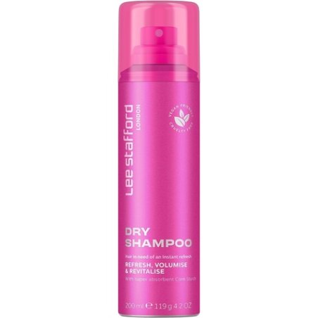 Lee Stafford Original Dry Shampoo No Rinse Spray to Refresh Hair in Between Washes 200ml Pink