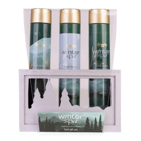 Accentra Winter Spa Bath Set in Wooden Box with Shower Gel and Bath Oil