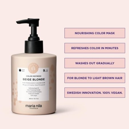 Maria Nila Colour Refresh Beige Blonde 300ml Cool Toned Soft Beige Hair Mask