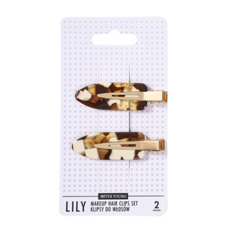 Lily Makeup Hair Clips Set Milk Coffee 2 Pieces