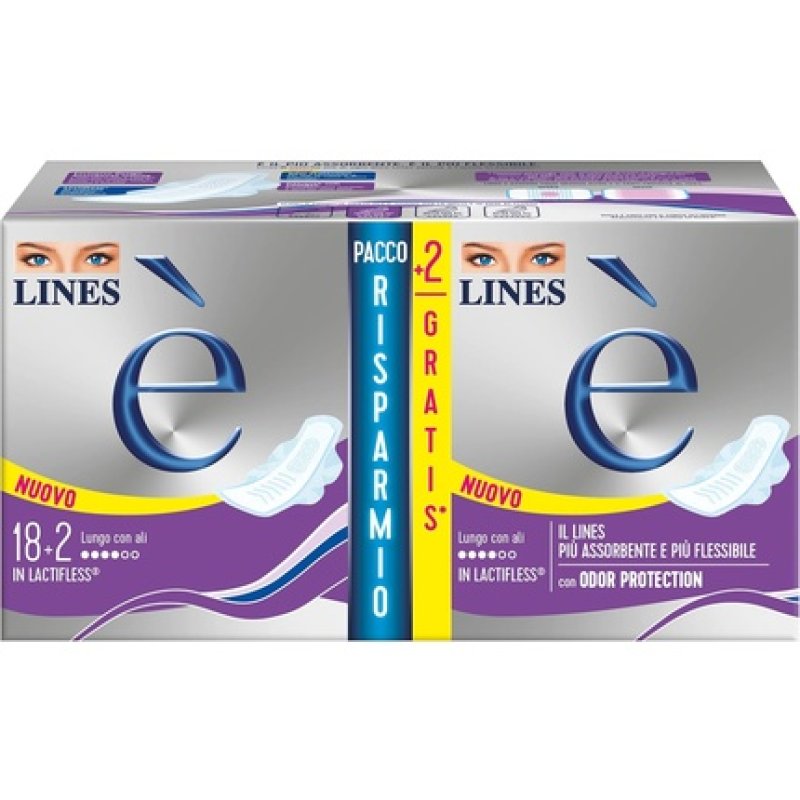 Lines Long with Absorbent Wings made from Lactiflex 18 Pieces