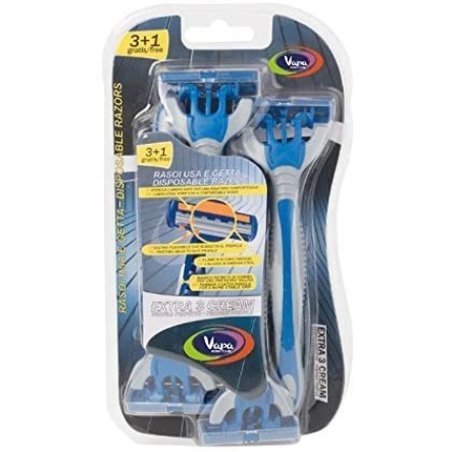 VAP Care Disposable Razor Extra 3 Steel Blades with 3 1 Free - Cream