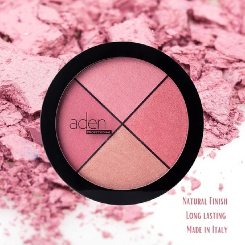 Aden 4 Blusher Palette Makeup 22g Natural Durable Quality Light Coverage