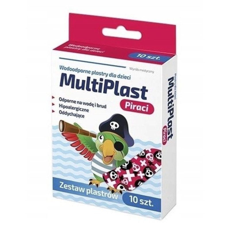 Multiplast Waterproof Plasters Pirates For Children 10 Pieces