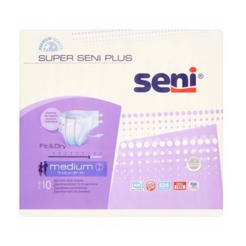 Seni Super Plus Adult Diapers Size M 10 Pack