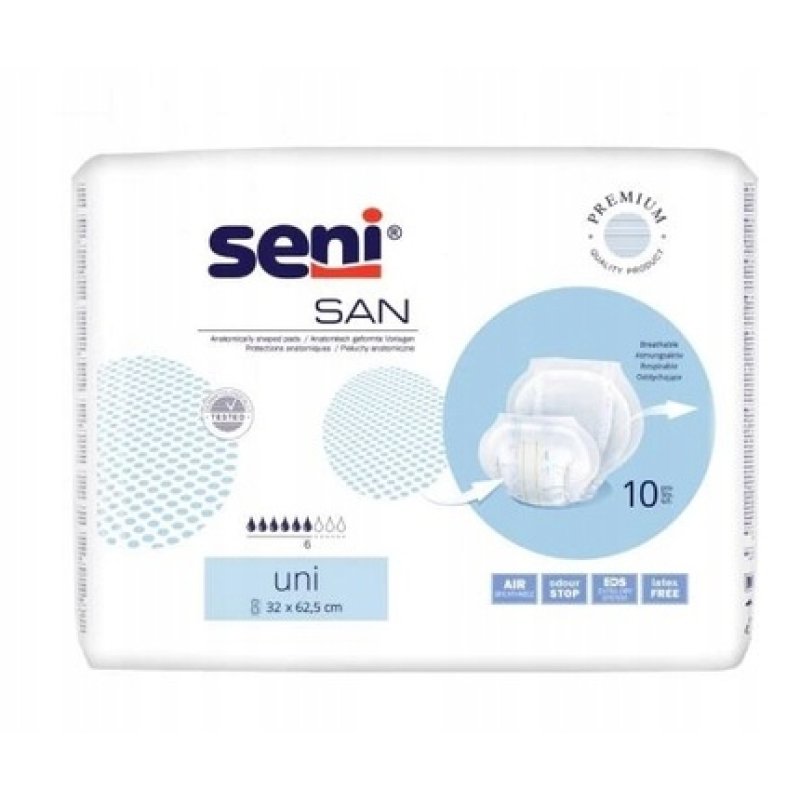 Seni San Uni Anatomical Incontinence Briefs Pack Of 10