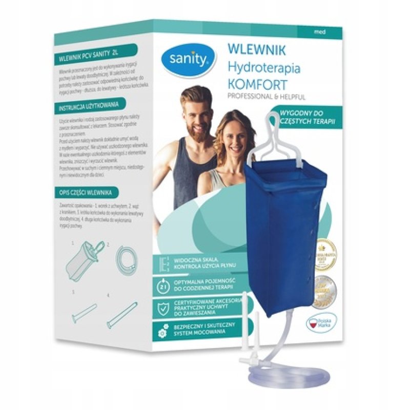 Sanity Pvc 2l Enema Kit Comfort Hydrotherapy Single Piece