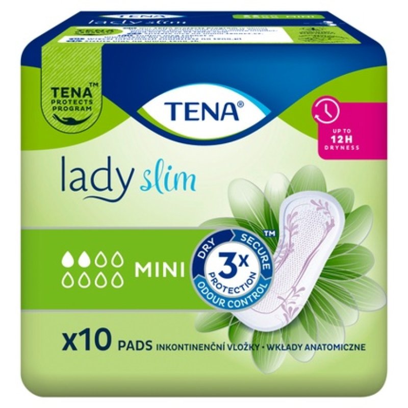 Tena Lady Slim Mini Pads 10 Count Pack By Tena