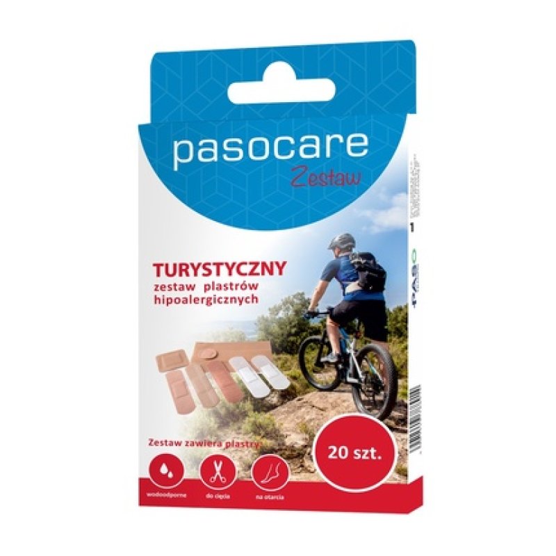 Pasocare Travel First Aid Kit 20 Premium Adhesive Bandages For Wound Care & Protection