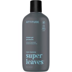 Attitude Shower Gel Body Wash for Men 98% Natural Origin Ingredients - Paraben Free