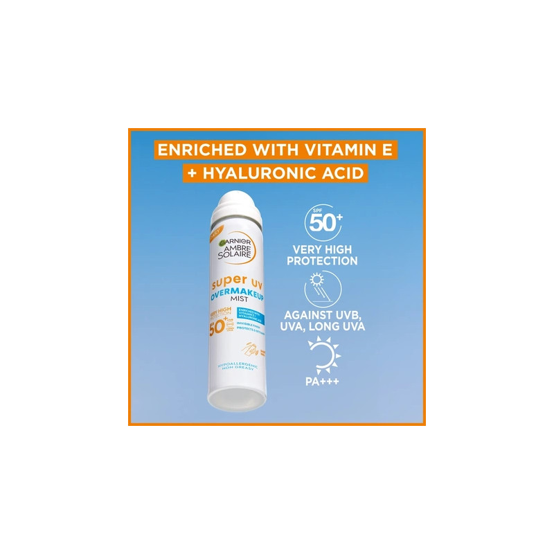 Garnier -Ambre Solaire -Super UV Over Makeup Mist - SPF 50 - 75 ml