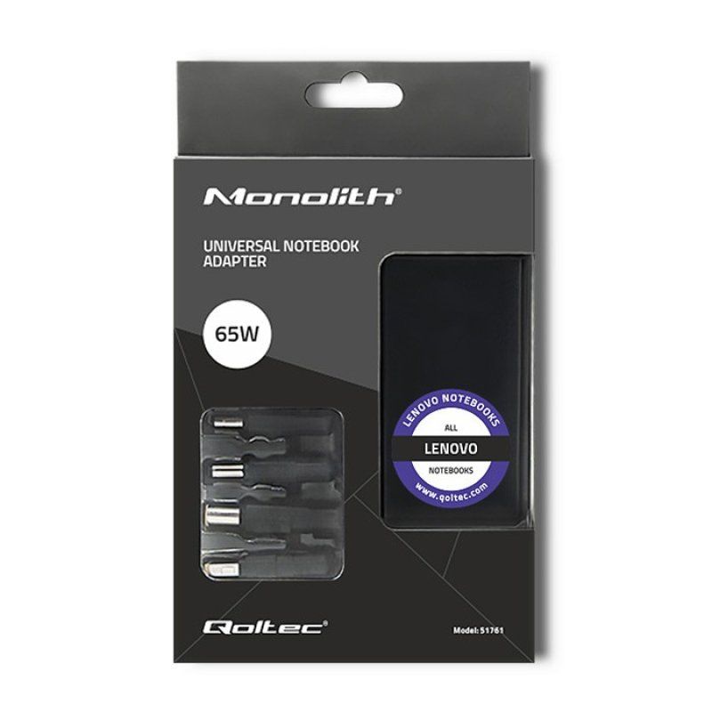 Qoltec 51761 adaptateur de puissance & onduleur Intérieure 65 W Noir