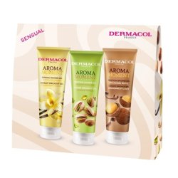 Dermacol Sensual Aroma Moment Shower Gels Sicilian Pistachio Bourbon Vanilla Macadamia Truffle 3x250ml