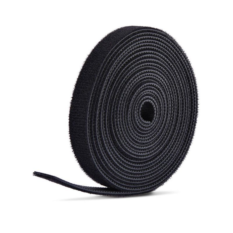 StarTech.com 75ft (22.8m) Hook and Loop Roll, 0.5in Wide, Black, Cut-to-Size Reusable Cable Ties, Fastener Tape,