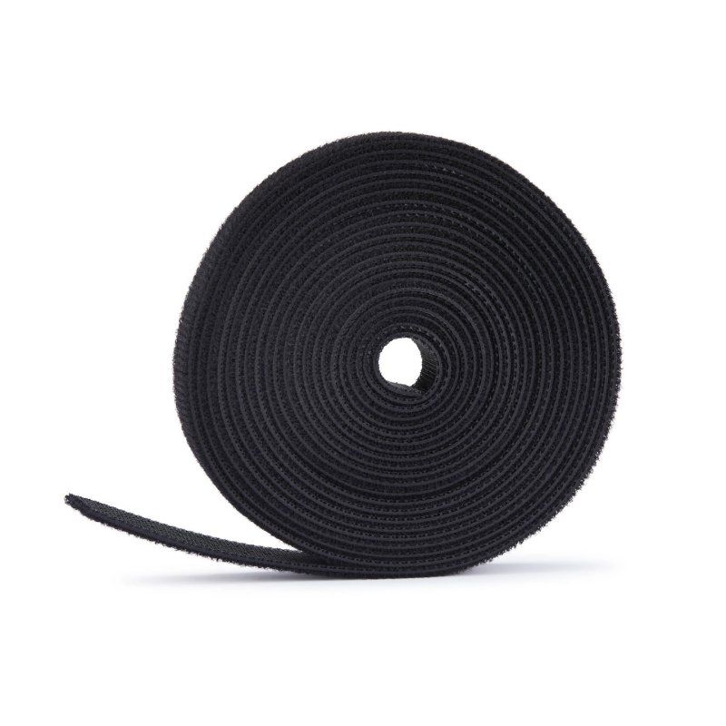 StarTech.com 75ft (22.8m) Hook and Loop Roll, 0.5in Wide, Black, Cut-to-Size Reusable Cable Ties, Fastener Tape,