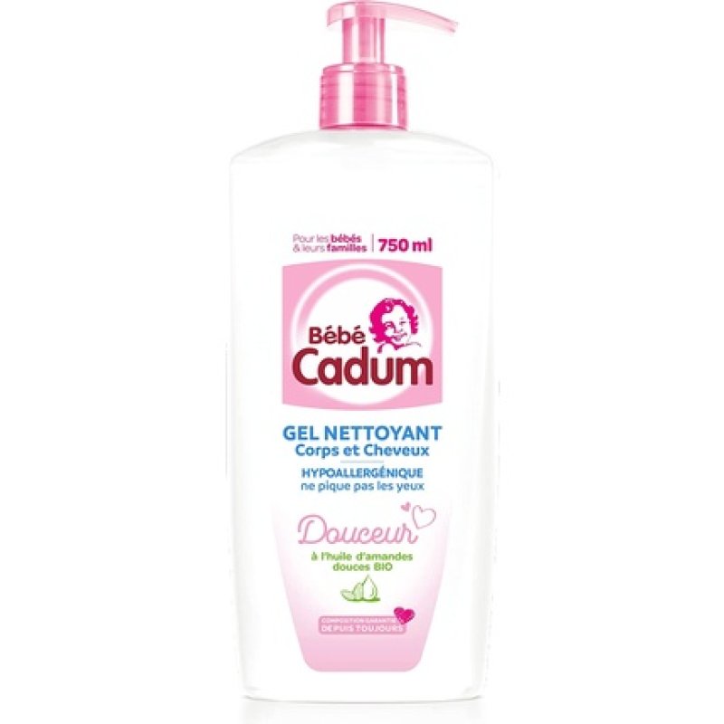 Bébé Cadum Organic Sweet Almond Oil Body and Hair Cleansing Gel for Baby