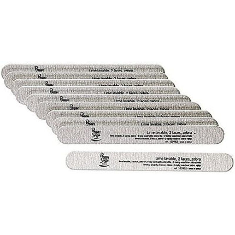 Lime Zebra Peggy Sage 2-Sided Nail File Pack of 10 - 122962