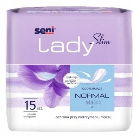 Seni Lady Slim Normal Incontinence Pads 15 Count Discreet Highly Absorbent Protection For Women