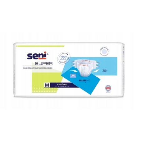 Seni Super Adult Incontinence Briefs Medium Pack Of 30