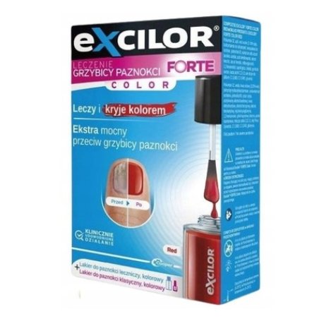 Excilor Forte Color Red Nail Polish 30 Ml 8 Ml