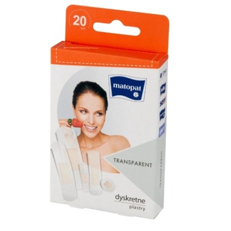 Matopat Premium Transparent Adhesive Bandages With Cushioned Pads 20 Count Pack