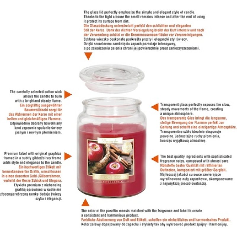 Bispol Large Scented Candle in Glass with Lid 100 Hours Burning Time 9.9cm Diameter