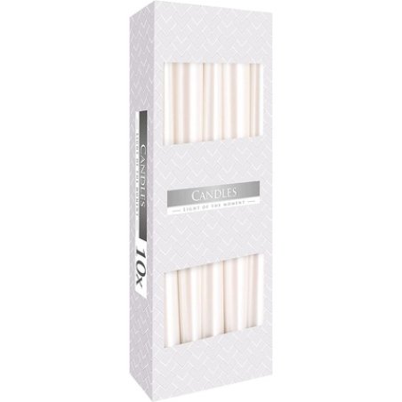 Bispol Kerzen Set Of 10 Candles 2.3 X 24.5 Cm Pearly White