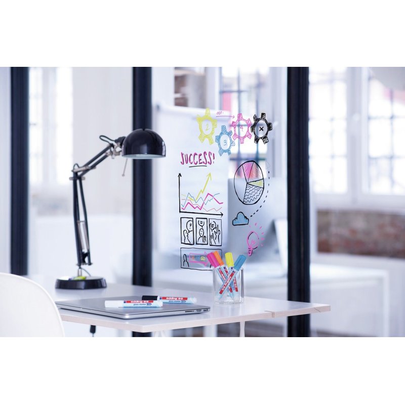 Edding 95 Glass marker 6 pc(s) Bullet tip Black, Blue, Orange, Pink, White, Yellow