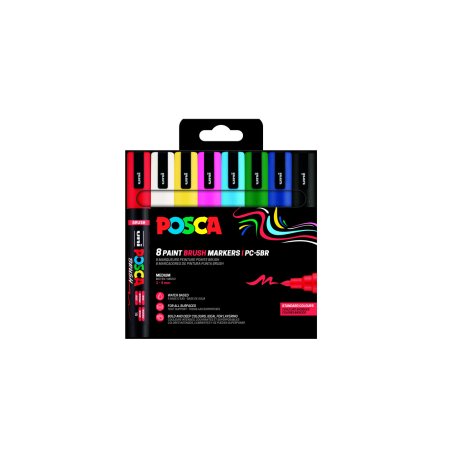 Posca - Brush PC-5BR set, 8 pcs (401676)