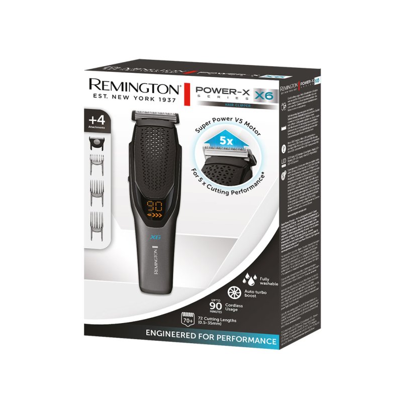 REMINGTON HC6000 X6 Power-X Series Hair Clipper USB with 72 Lengths