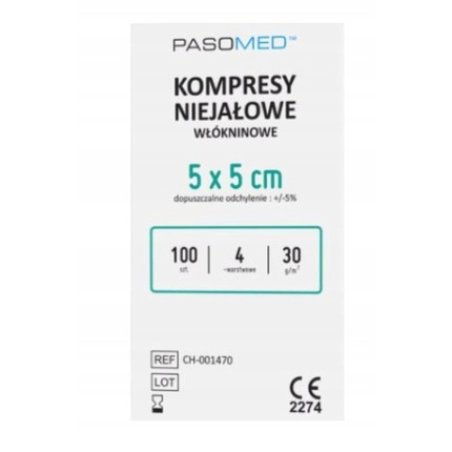 Pasomed Nonwoven Compresses 4layer 30 Gsm 5x5 Cm Pack Of 100
