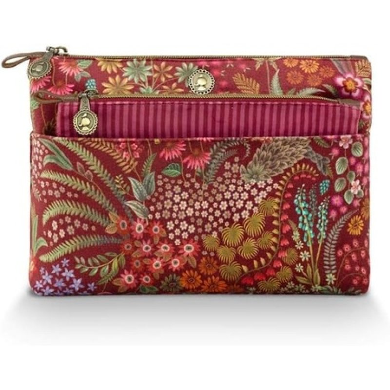 Pip Studio Caryn Cosmetic Bag Combi Querida Red