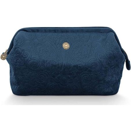 Pip Studio Extra Large Velvet Cosmetic Bag Quilted Days Blue