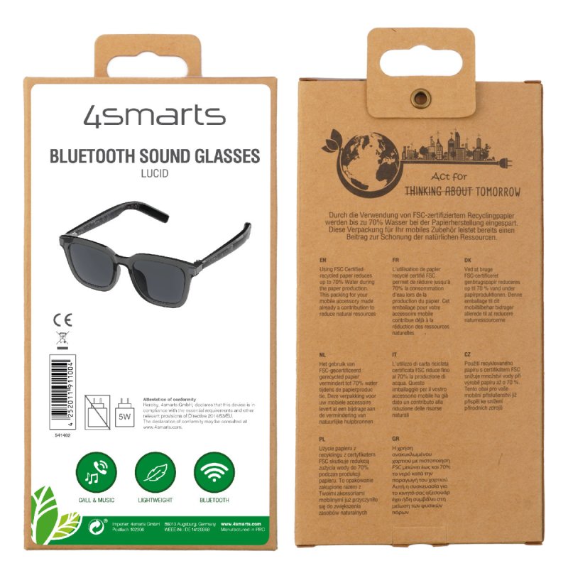 4smarts 541402 Lunettesintelligente 2,4 GHz Bluetooth