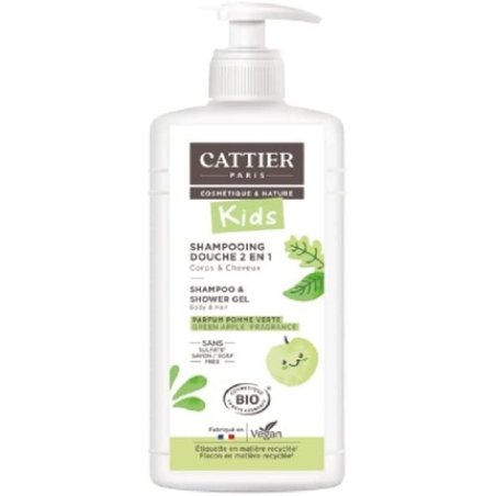 Cattier Kids 2-in-1 Apple Scented Organic Shampoo and Shower Gel 500ml