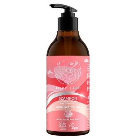 Hairy Land Gentle Cleansing Shampoo For Medium Porosity Hair Vegan Sage 400ml