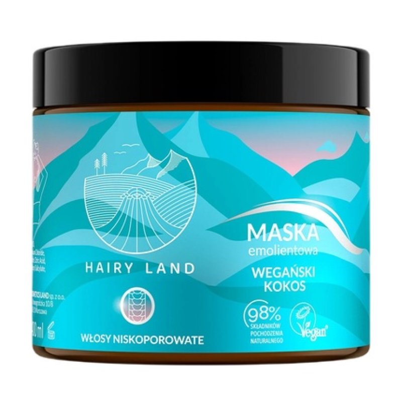 Hairy Land Emollient Mask For Low Porosity Hair Vegan Coconut 400ml