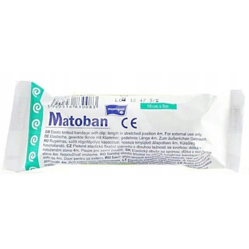 Matoban Matopat Elastic Bandage Roll 10cm X 5m Nonsterile