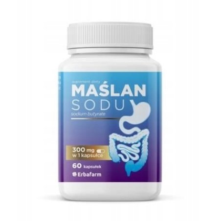Erbafarm Naturale Sodium Butyrate 300 Mg Digestive Health Supplement 60 Capsules