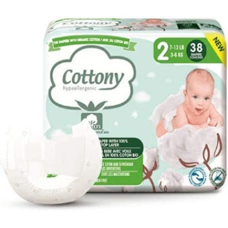 Cottony Nappies With Organic Cotton 38 Nappies Size 2 3-6 Kg