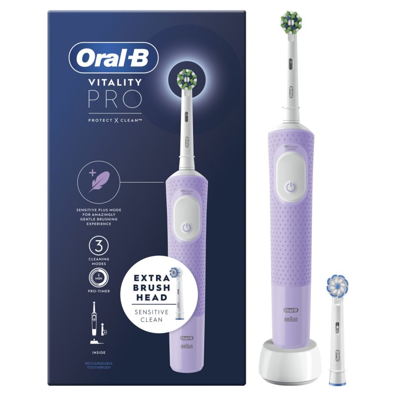 Oral-B Vitality Cross Action Electric Toothbrush 310g Pro Lilac Handle
