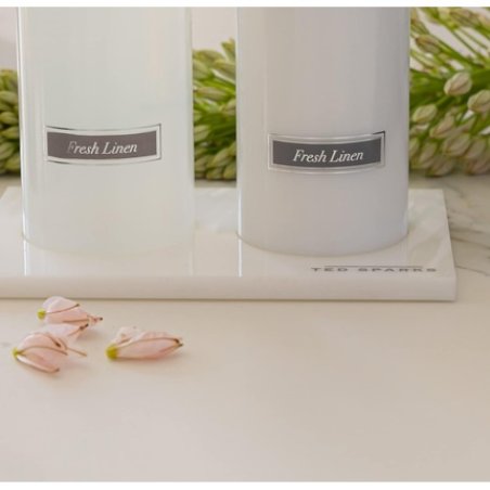 Ted Sparks Tedatd02 Tray for Hand Soaps, Hand Lotions, or Room Spray in White